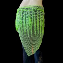 画像3: ゴージャスラインストーンストレッチヒップスカーフ☆lime green☆