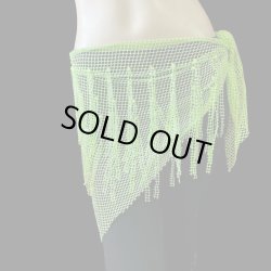 画像1: ゴージャスラインストーンストレッチヒップスカーフ☆lime green☆