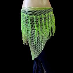 画像2: ゴージャスラインストーンストレッチヒップスカーフ☆lime green☆