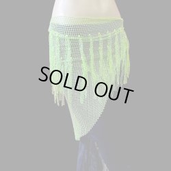 画像2: ゴージャスラインストーンストレッチヒップスカーフ☆lime green☆