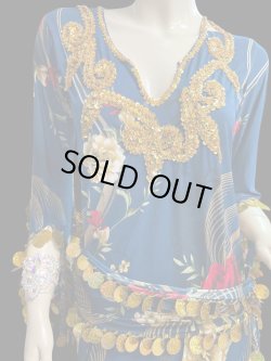 画像2: エジプト製プリントストレッチサイディドレス *VI