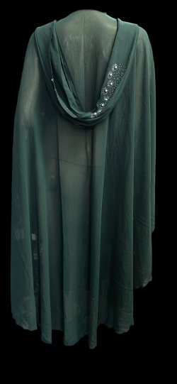 画像5: フーデットキラキラパールカバードレス☆dark  green ☆