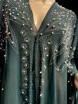 画像3: フーデットキラキラパールカバードレス☆dark  green ☆