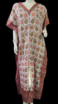 画像1: プリントカバードレス☆オレンジ&グリーンペイズリー☆⭐️フロントオープン  ⭐️