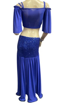 画像4: スパンコールストレッチチョリ＆スカートセット☆royal blue ☆