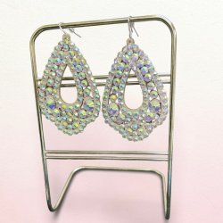 画像1: オーロラキラキララインストーンピアス *19*