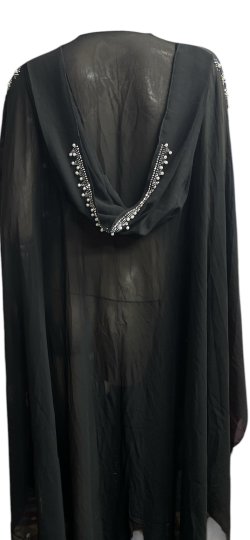 画像4: フーデットキラキラパールカバードレス☆Black silver rhinestone ☆