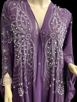 画像2: フーデットキラキラパールカバードレス☆ Purple silver rhinestone ☆