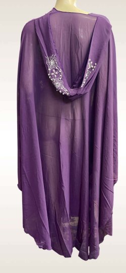 画像4: フーデットキラキラパールカバードレス☆ Purple silver rhinestone ☆