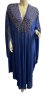 画像1: フーデットキラキラパールカバードレス☆Royal blue gold rhinestone ☆ (1)