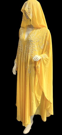 画像3: フーデットキラキラパールカバードレス☆yellow silver rhinestone ☆