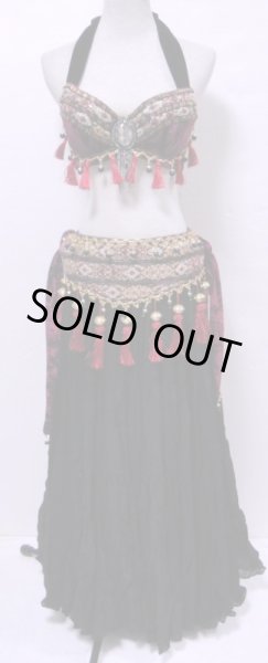 画像2: トライバルブラ&ベルトセット☆オリエンタルレッド☆ (2)