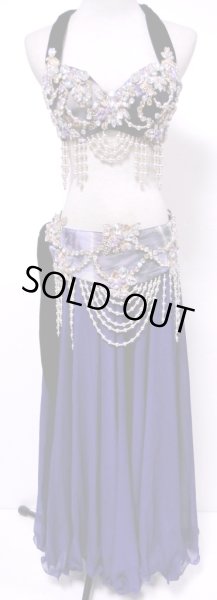 画像2: ブラ&ベルトセット☆エスニックビジューブロダリー☆パープルグラデーション (2)