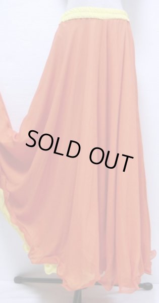 画像2: ダブルリバーシブルシフォンスカート☆イエロー&オレンジ☆ (2)