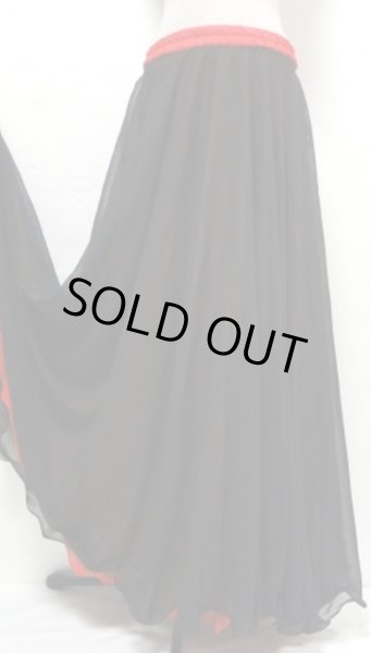 画像2: ダブルリバーシブルシフォンスカート☆レッド＆ブラック☆ (2)