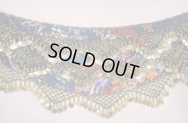 画像2: プリントサテンチョリ＆ヒップスカーフセット☆シャイニープルシャンブルー☆ (2)