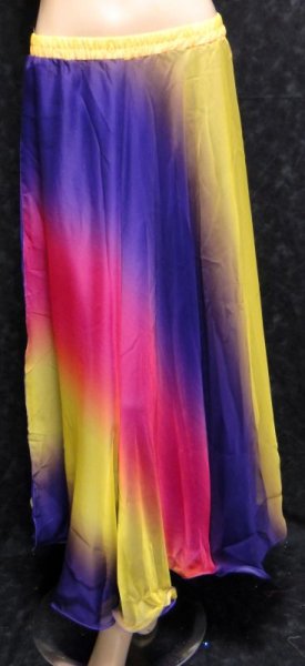 画像1: ダブルグラデーションシフォンスカート☆パープル＆イエロー＆ピンク☆ (1)