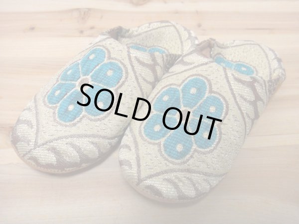 画像1: モロッコのバブーシュ☆フルールドサロン☆ターコイズフラワー (1)