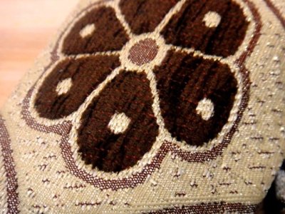 画像1: モロッコのバブーシュ☆フルールドサロン☆ブラウンフラワー