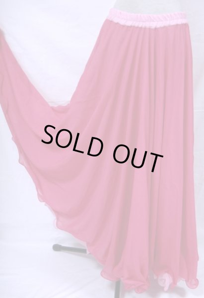 画像2: ダブルリバーシブルシフォンスカート☆ベビーピンク＆ローズピンク☆ (2)