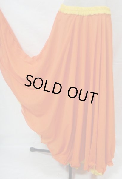 画像2: ダブルリバーシブルシフォンスカート☆イエロー&オレンジ☆ (2)