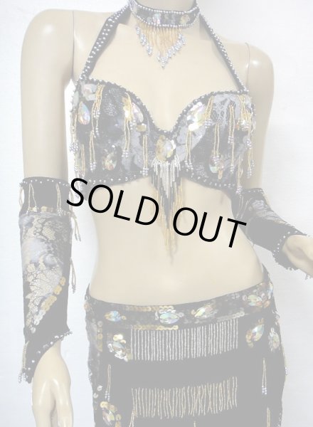 画像3: reasonable オリエンタルコスチューム☆lacy beads fringe☆ブラック (3)