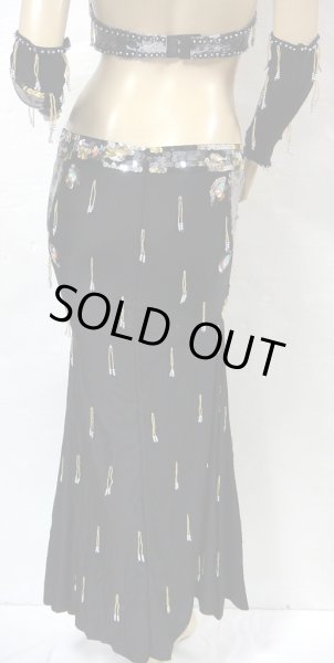 画像2: reasonable オリエンタルコスチューム☆lacy beads fringe☆ブラック (2)