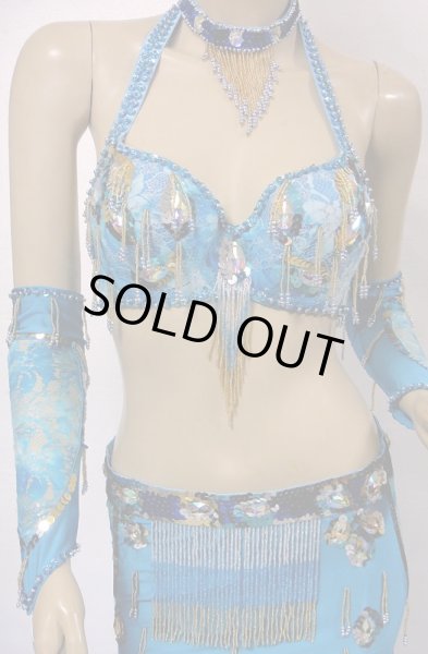 画像3: reasonable オリエンタルコスチューム☆lacy beads fringe☆スカイブルー (3)