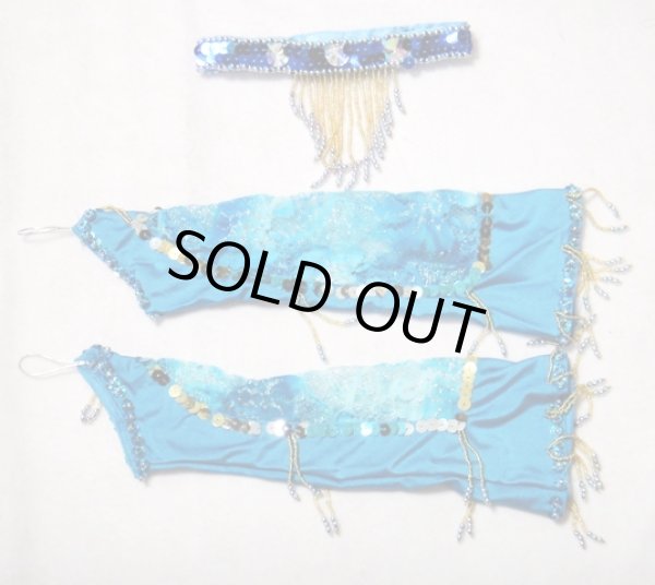 画像4: reasonable オリエンタルコスチューム☆lacy beads fringe☆スカイブルー (4)