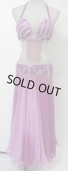 画像2: エジプト製ブラ&ベルトセット☆ロイヤルピンクジュエルライン☆ (2)