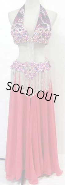 画像2: エジプト製ブラ＆ベルトセット☆ロマンティックピンクビーズ☆ (2)