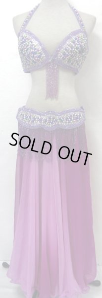 画像2: エジプト製ブラ＆ベルトセット☆ライトパープルビーズフェスタ☆ (2)