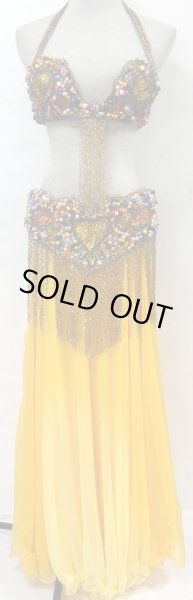 画像2: エジプト製ブラ&ベルトセット☆ゴールドハートビーズ☆ (2)