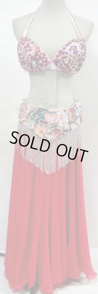 画像2: エジプト製ブラ&ベルトセット☆ライトピンクロマネスク☆ (2)