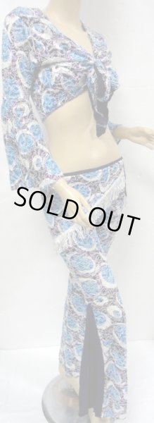 画像2: チョリ&パンツ&ヒップスカーフセット☆スタイリッシュレース☆ブルーパープル (2)