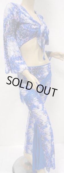 画像2: チョリ&パンツ&ヒップスカーフセット☆スタイリッシュレース☆ホワイトブルー (2)