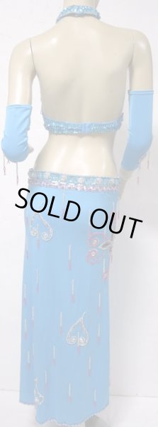 画像2: reasonable オリエンタルコスチューム☆noble beads fringe☆スカイブルー (2)