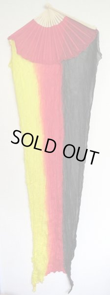 画像2: シルクファンベール（２本セット）/ヴァーティカルトリコロール☆ブラック×レッド×イエロー☆ (2)