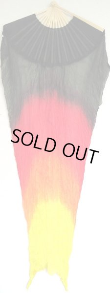 画像2: シルクファンベール（２本セット）/オリゾンタル4カラー☆ブラック×レッド×オレンジ×イエロー☆ (2)