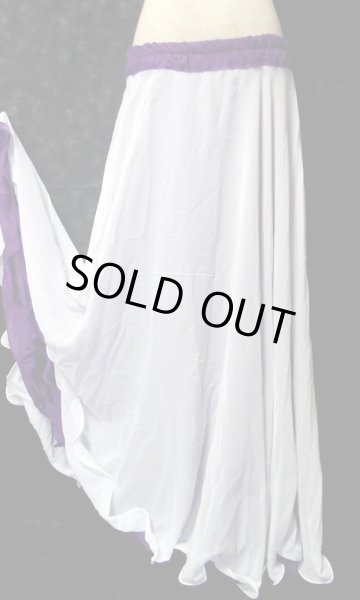 画像2: ダブルリバーシブルシフォンスカート☆パープル&ホワイト☆ (2)