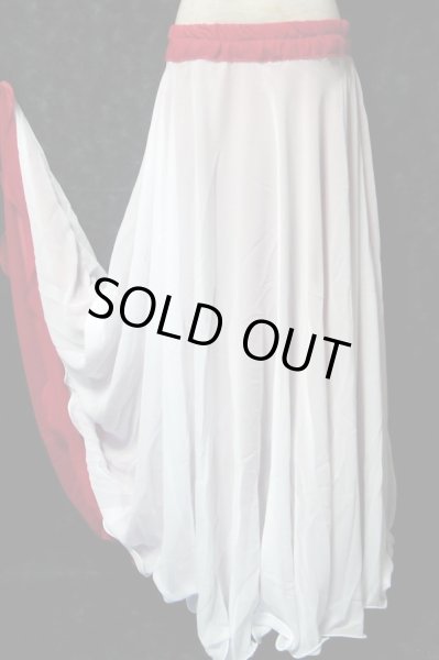 画像2: ダブルリバーシブルシフォンスカート☆レッド&ホワイト☆ (2)