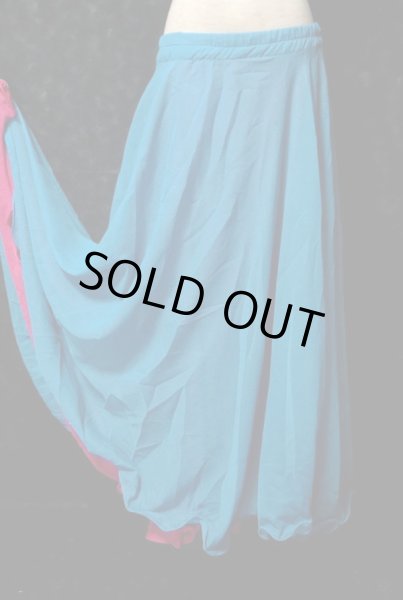 画像2: ダブルリバーシブルシフォンスカート☆チェリーピンク＆スカイブルー☆ (2)