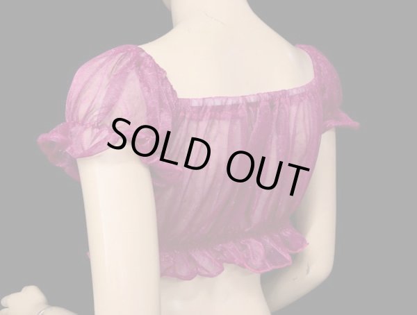 画像3: ストレッチチョリ☆シャイニーパフスリーブ☆チェリーピンク (3)