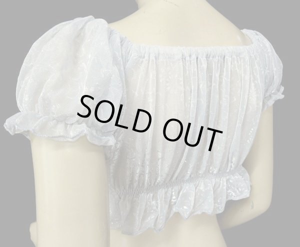 画像3: ストレッチチョリ☆シャイニーパフスリーブ☆シルバーグレイ (3)