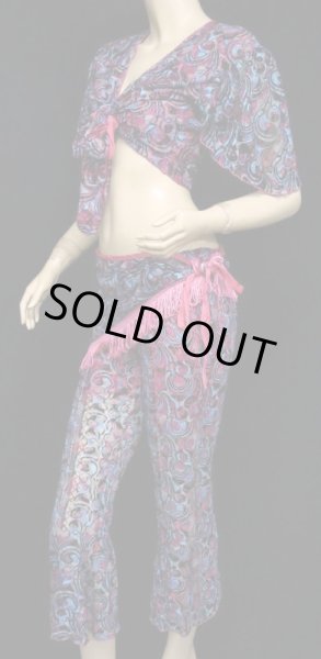 画像2: チョリ&パンツ&ヒップスカーフセット☆スタイリッシュレース☆ホワイトブルー (2)