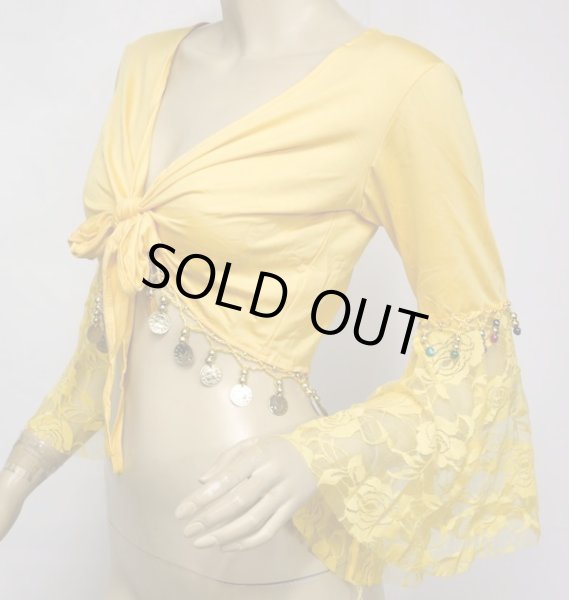 画像2: ストレッチチョリ☆エレガントコインレース☆イエロー (2)