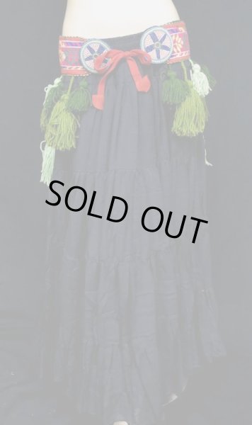 画像2: トライバルタッセルベルト☆グリーングラデーション☆ (2)