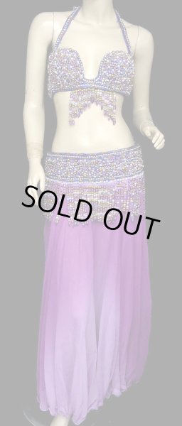 画像2: エジプト製ブラ&ベルトセット☆ビーズビジューボックス☆パープル (2)