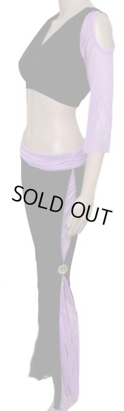 画像2: チョリ&パンツセット☆シフォンスリーブベルト☆ライラック (2)