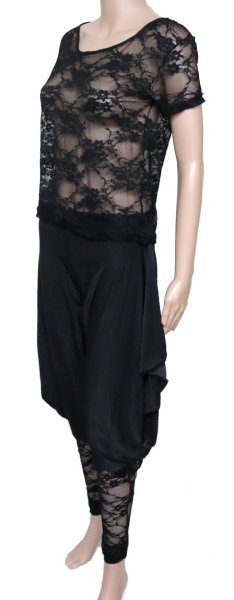 画像2: ♥HANAN♥チョリ&パンツセット/サルエルブラック (2)